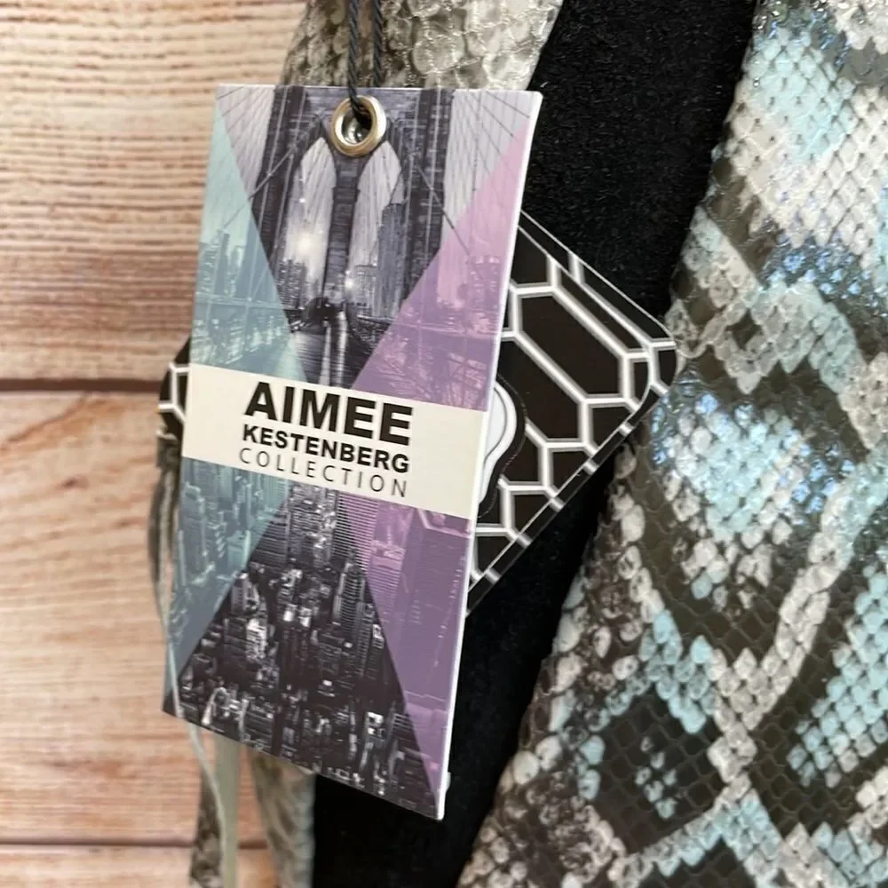 NEW WITH TAGS AIMEE KESTENBERG NIGHT IS YOUNG‎ LEATHER HOBO BAG IN PYTHON PRINT